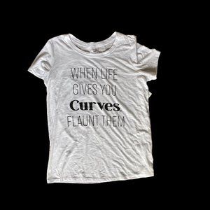 NWT: Torrid - When Life Gives You Curves Slim Fit Crew Tee - Slub White